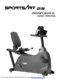 Bruksanvisning SportsArt C5150 Motionscykel