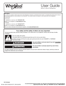 Mode d’emploi Whirlpool WRB533CZJB Réfrigérateur combiné