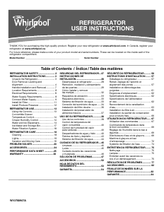 Bruksanvisning Whirlpool WRS970CIHZ Kyl-frys