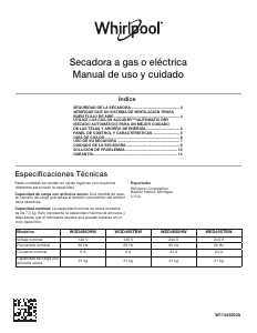 Manual de uso Whirlpool WED4850HW Secadora