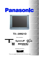 Bruksanvisning Panasonic TX-29N21D TV
