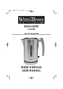 Mode d’emploi White and Brown DA 973 Bouilloire