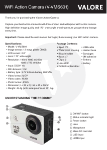 Handleiding Valore V-VMS601 Actiecamera