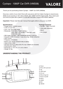 Handleiding Valore VMS58 Actiecamera