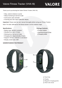 Handleiding Valore VHA-18 Activity tracker