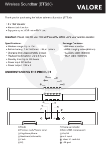 Handleiding Valore BTS30 Luidspreker