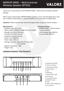 Handleiding Valore BTS02 Luidspreker