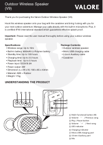 Handleiding Valore V9 Luidspreker