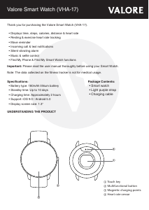 Manual Valore VHA-17 Smart Watch