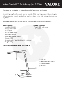 Handleiding Valore V-LTL9304 Lamp