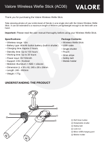 Handleiding Valore AC06 Selfiestick