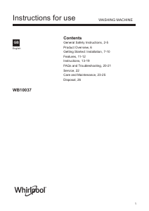 Bruksanvisning Whirlpool WB10037 Tvättmaskin