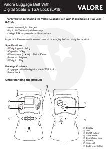 Handleiding Valore LA19 Kofferweegschaal
