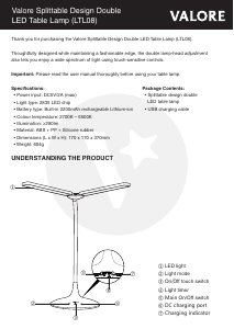 Handleiding Valore LTL08 Lamp