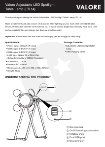 Handleiding Valore LTL14 Lamp