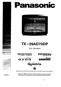 Manual Panasonic TX-29AD70DP Television