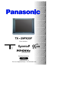 Bruksanvisning Panasonic TX-29PX20F TV