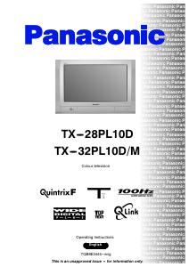 Bruksanvisning Panasonic TX-32PL10DM TV