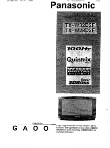 Használati útmutató Panasonic TX-W28D2F Televízió
