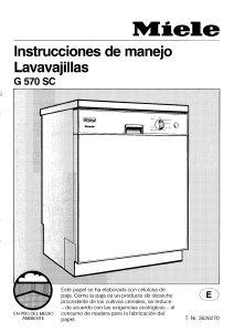 Manual de uso Miele G 570 SC Lavavajillas