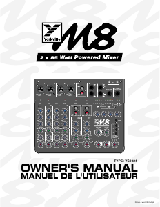 Manual Yorkville M8 Mixing Console