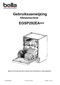 Handleiding Bella EGSP292EA++ Vaatwasser