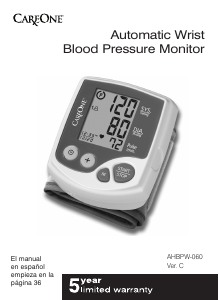 Handleiding CareOne AHBPW-060 Bloeddrukmeter