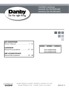 Manual de uso Danby DAC180EB2WDB Aire acondicionado