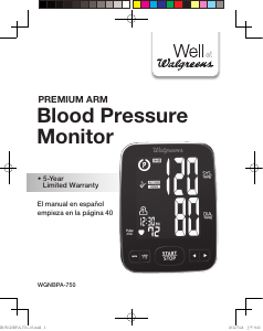 Manual Walgreens WGNBPA-750 Blood Pressure Monitor