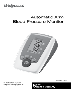 Manual Walgreens WGNBPA-530 Blood Pressure Monitor