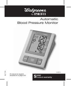 Manual Walgreens 518731 Blood Pressure Monitor