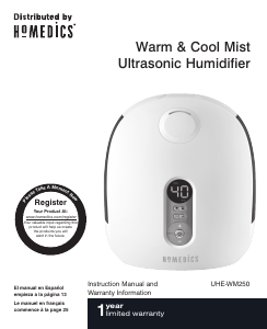 Bruksanvisning Homedics UHE-WM250 Luftfuktare