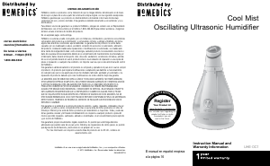 Manual Homedics UHE-OC1A Humidifier