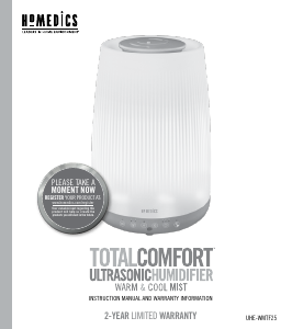 Manual Homedics UHE-WMTF25 Humidifier