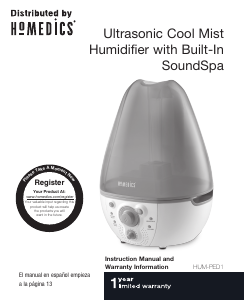 Manual Homedics HUM-PED1 Humidifier