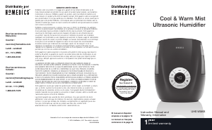 Manual Homedics UHE-WM68 Humidifier