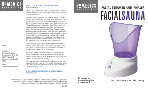 Bruksanvisning Homedics FAC-1 Ansiktsbastu