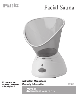 Bruksanvisning Homedics FAC-2 Ansiktsbastu
