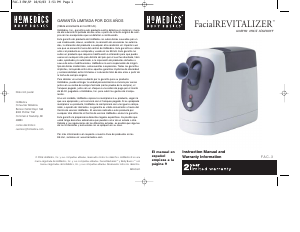 Bruksanvisning Homedics FAC-3 Ansiktsbastu