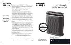 Bruksanvisning Homedics AF-100 Luftrenare