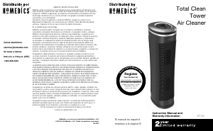 Bruksanvisning Homedics AT-25 Luftrenare