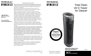 Bruksanvisning Homedics AT-45 Luftrenare