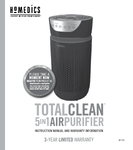 Bruksanvisning Homedics AP-T20 Luftrenare