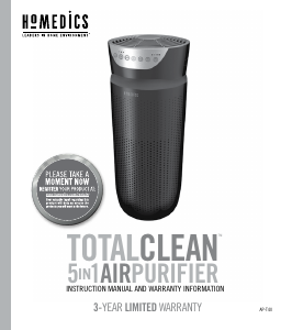 Bruksanvisning Homedics AP-T40 Luftrenare