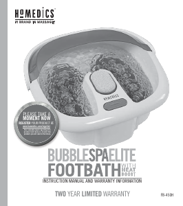 Manual de uso Homedics FB-450H Baño de pie