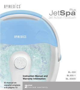 Manual de uso Homedics BL-300 Baño de pie