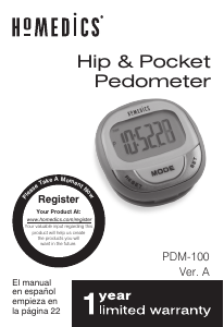 Manual de uso Homedics PDM-100A Podómetro