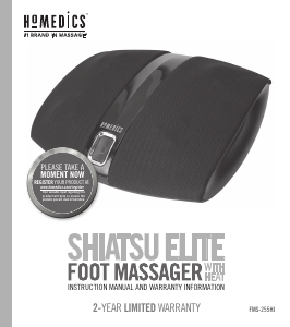 Manual de uso Homedics FMS-255HJ Shiatsu Masajeador