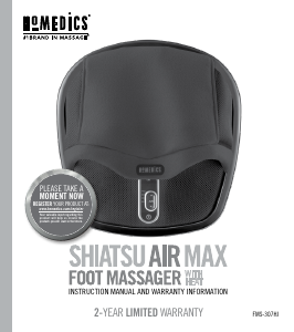 Manual de uso Homedics FMS-307HJ Shiatsu Masajeador