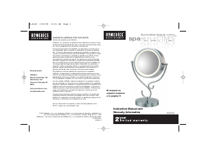Bruksanvisning Homedics M-8140 Spegel